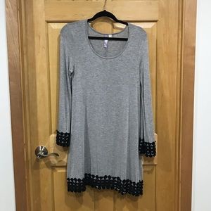 BOGO Alya long sleeve dress back crochet accents S